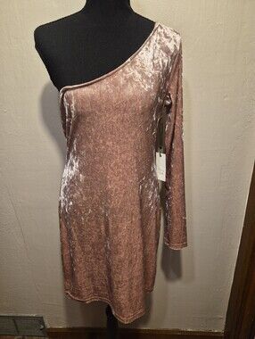 Active USA Velvet One Shoulder Dress Large
